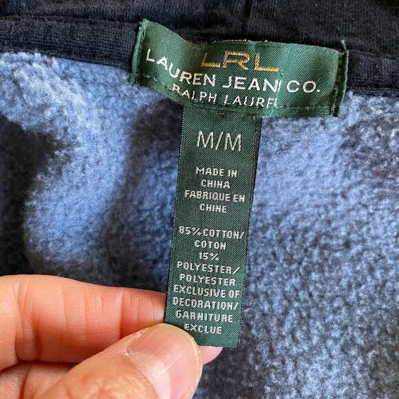 Ralph Lauren Tribal Southwestern Hoodie Womens Medium Blue Sweater Sweatshirt - Picture 4 of 10